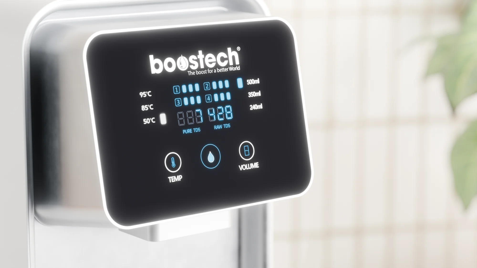 boostech Umkehrosmoseanlage weiß-silber – Display mit TDS-Anzeige